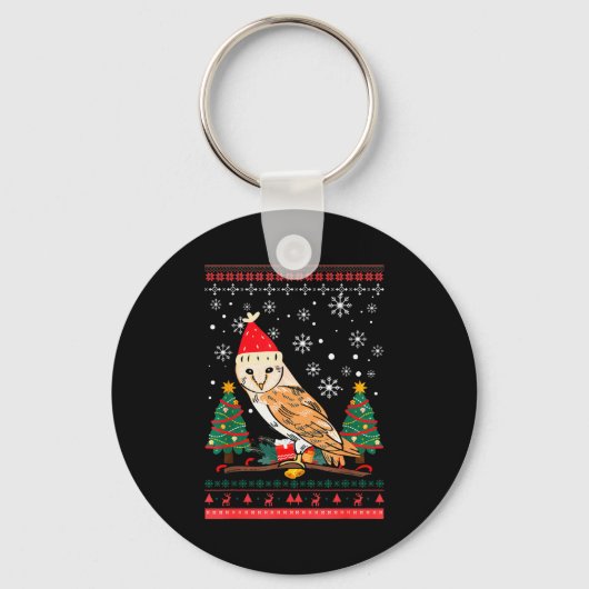 Owl Ugly Christmas Christmas Winter Sleutelhanger (Voorkant)