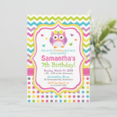 Owl Uitnodiging/Owl de Uitnodiging van de Dag van (Staand voorkant)