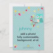 Owl, uitnodigingen van verjaardagsfeestjes (Achterkant)