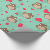 Owl Valentijnsdag Cadeaupapier (Hoek)