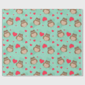 Owl Valentijnsdag Cadeaupapier (Vlak)