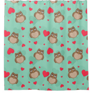 Owl Valentijnsdag Douchegordijn