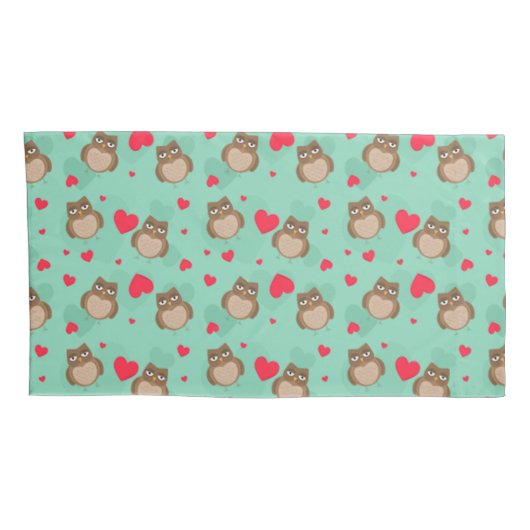 Owl Valentijnsdag Kussensloop (Achterkant-Rechts)