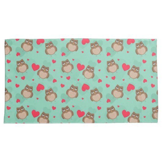 Owl Valentijnsdag Kussensloop (Voorkant-Rechts)