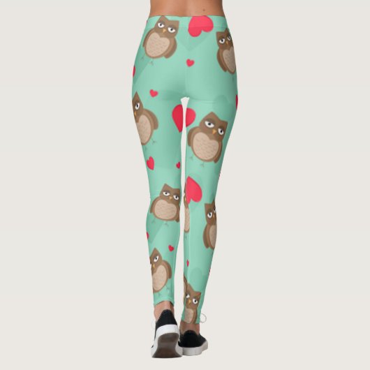 Owl Valentijnsdag Leggings (Achterkant)