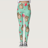 Owl Valentijnsdag Leggings (Voorkant)