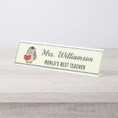 Owl van het bureau van de leraar van de douanenaam bureau naambordje (Voorkant)