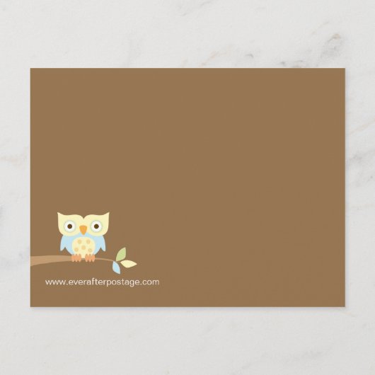 Owl verjaardagsfeestje uitnodiging (Achterkant)