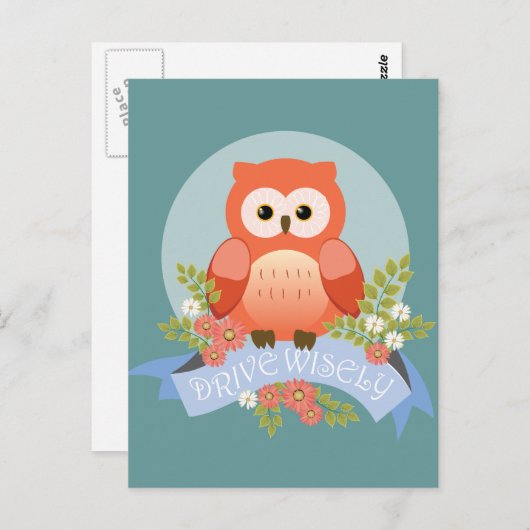 Owl verstandig rijden briefkaart (Voorkant / Achterkant)