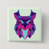 Owl Vierkante Button 5,1 Cm (Voorkant)