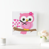 Owl Vierkante Klok (Huis)