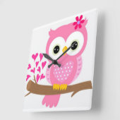 Owl Vierkante Klok (Hoek)