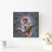 Owl Vierkante Klok (Huis)