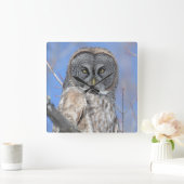 Owl Vierkante Klok (Huis)