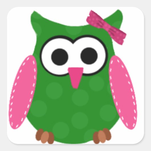 Owl Vierkante Sticker (Voorkant)
