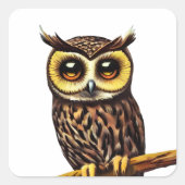Owl Vierkante Sticker (Voorkant)