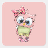 Owl Vierkante Sticker (Voorkant)