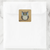 Owl Vierkante Sticker (Tas)