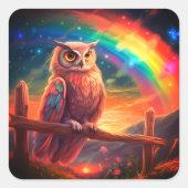 Owl Vierkante Sticker (Voorkant)