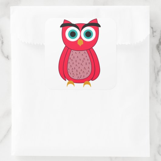 Owl Vierkante Sticker (Tas)