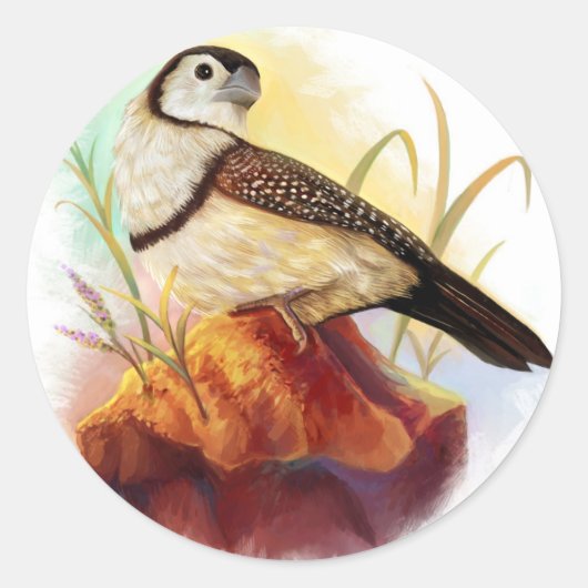Owl vinkt realistisch schilderen ronde sticker (Voorkant)