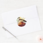 Owl vinkt realistisch schilderen ronde sticker (Envelop)