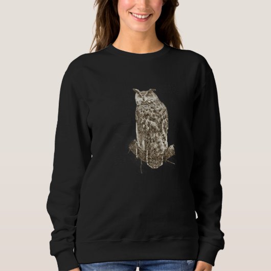 Owl Vintage Retro Owls  Ornithologists Trui (Voorkant)