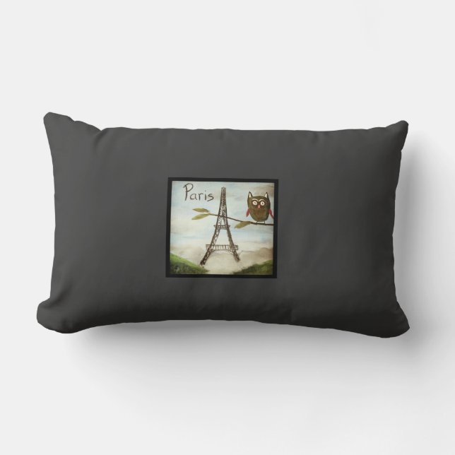 Owl Visits Paris, Part Deux - The Lumbar Support! Kussen (Voorkant)