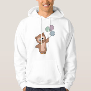 Owl vliegt met ballonnen zoete dieren voor kindere hoodie
