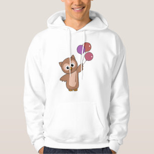 Owl vliegt met ballonnen zoete dieren voor kindere hoodie