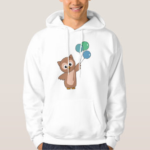 Owl vliegt met ballonnen zoete dieren voor kindere hoodie