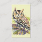 Owl, vogel, Natuur, wilde natuur, milieubedrijven Visitekaartje (Achterkant)
