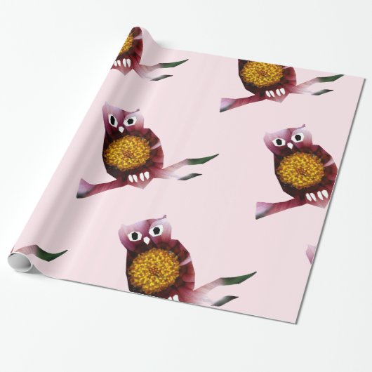 Owl, vogelgriep, wrapppapier cadeaupapier (Uitgerold)