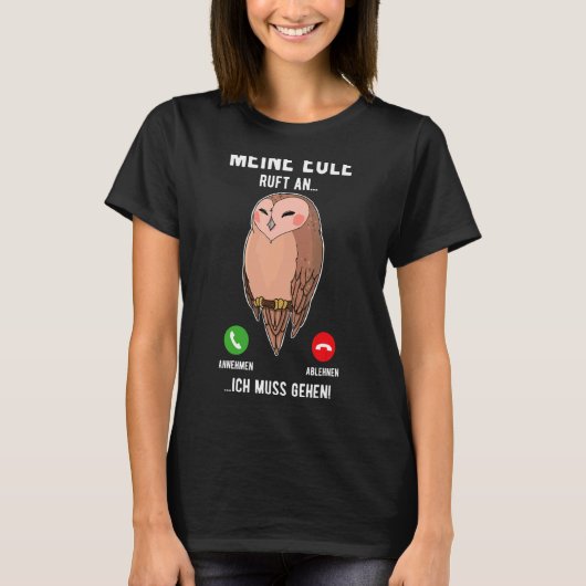Owl vogelornitholoog bioloog Night Cu T-shirt (Voorkant)