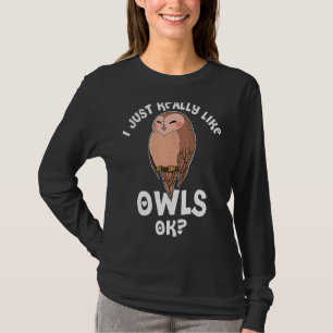 Owl vogelornitholoog bioloog Night Cu T-shirt