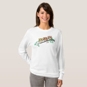 Owl vogels op boomkalveren Facultatieve Initialen T-shirt (Voorkant volledig)