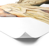 Owl vogelschildering Waterverf Poster (Hoek)