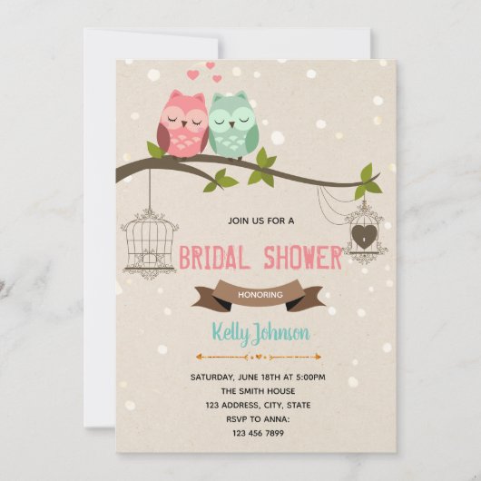 Owl vrijgezellenfeest partijuitnodiging kaart (Voorkant)