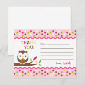 Owl vul blanco dank u de kaarten van de Nota (Voorkant / Achterkant)