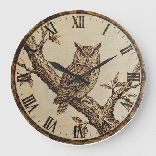 Owl Wall Clock Grote Klok (Voorkant)