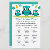 Owl Wat zit er in je baby shower met handtas (Voorkant / Achterkant)