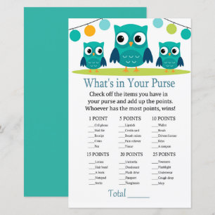 Owl Wat zit er in je baby shower met handtas