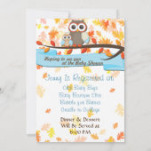Owl Watch Over Baby shower Birthday Party nodigt u Kaart (Achterkant)