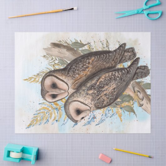 Owl Waterverf Art Tissuepapier (Craft)