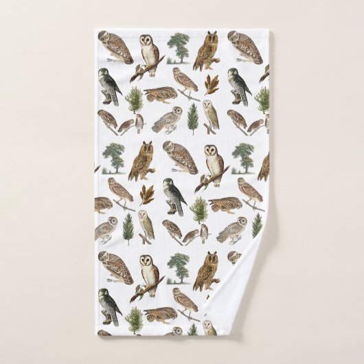 owl Waterverf Forest Pattern Bad Handdoek (Handdoek)