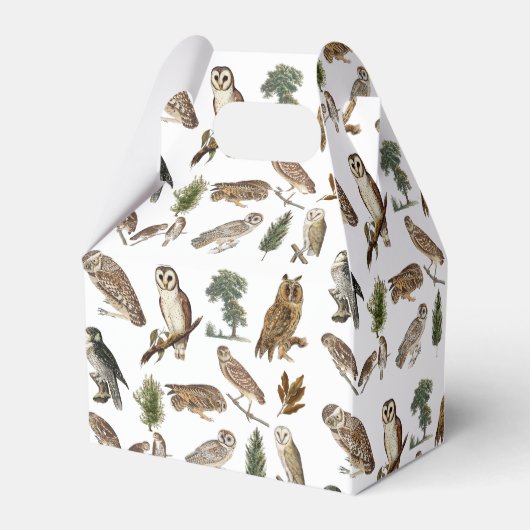 owl Waterverf Forest Pattern Bedankdoosjes (Achterkant)