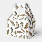 owl Waterverf Forest Pattern Bedankdoosjes (Voorkant Zijde)
