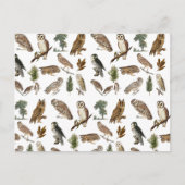  owl Waterverf Forest Pattern Feestdagenkaart (Voorkant)