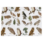  owl Waterverf Forest Pattern Groot Cadeauzakje (Voorkant)