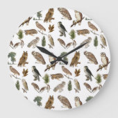  owl Waterverf Forest Pattern Grote Klok (Voorkant)